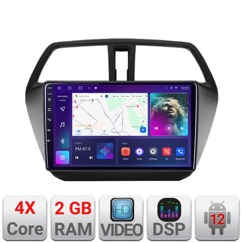 Navigatie Suzuki S-Cross Quad Core A-337 2+32 GB Android Waze USB Navigatie Internet Youtube Radio