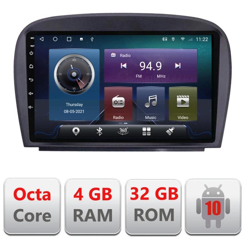 Navigatie Mercedes SL W230 2004-2011 C-W230 Octa Core cu Android Radio Bluetooth Internet GPS WIFI 4+32GB