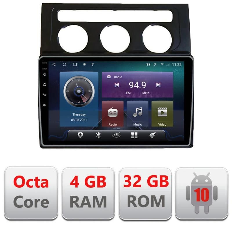 Navigatie VW Touran 2003-2009 clima automata C-touran2 Octa Core cu Android Radio Bluetooth Internet GPS WIFI 4+32GB