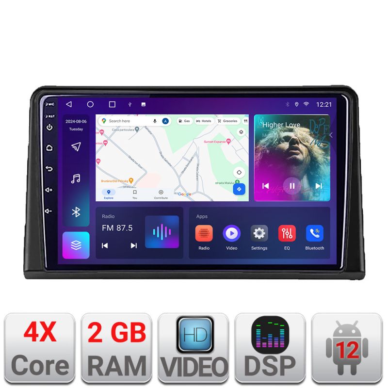 Navigatie Renault Express Android radio gps internet 2+32 kit-express+EDT-E209v2