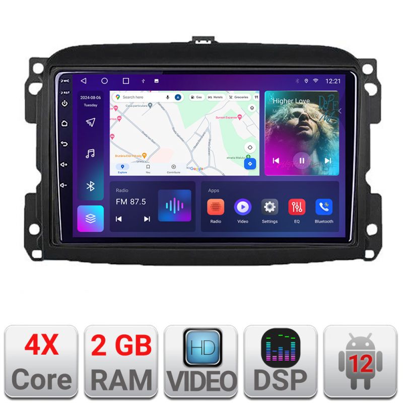 Navigatie Fiat 500L 2012-2017 A-500L 2+32 GB Android Waze USB Navigatie Internet Youtube Radio