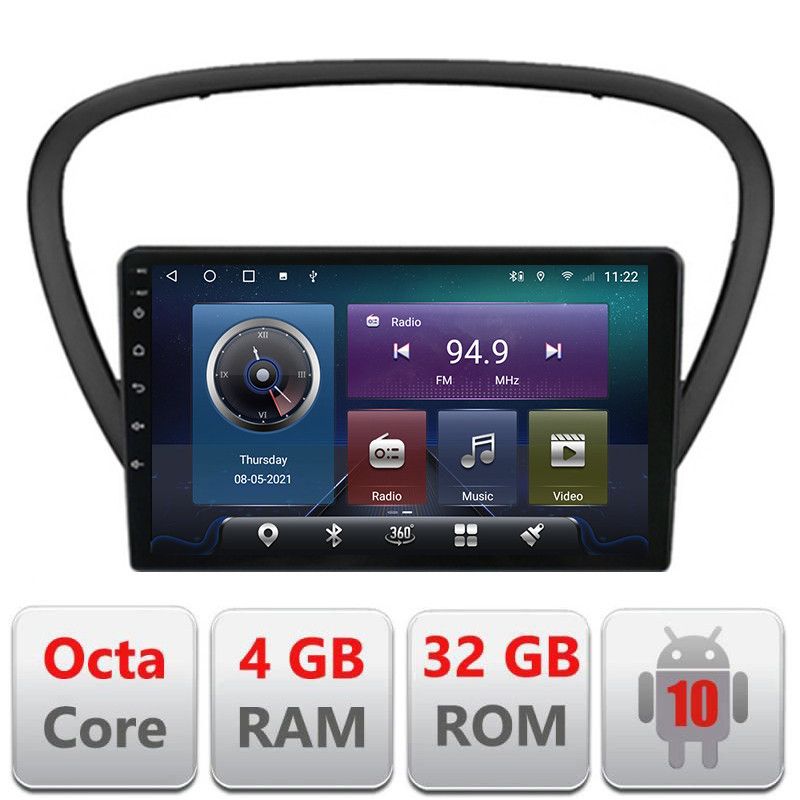 Navigatie Peugeot 607 Android radio gps internet Octa core 4+32 Kit-607+EDT-E409