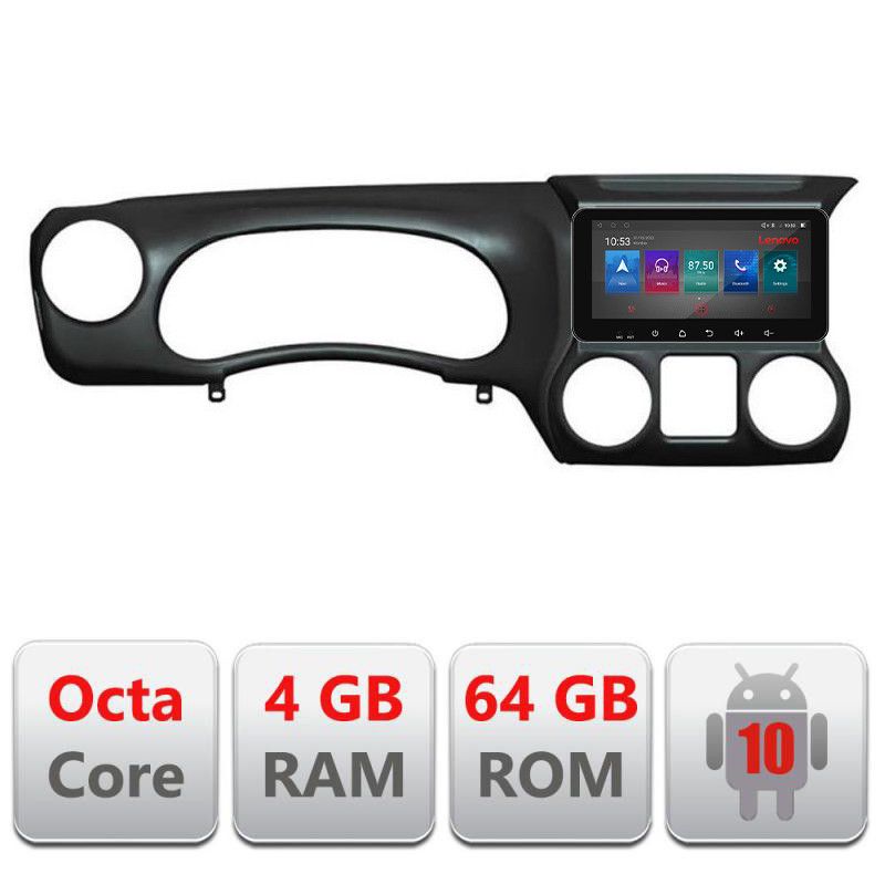 Navigatie Jeep Wrangler 2011-2016 I-WR 4+64 ecran 10.33" Android Waze USB Navigatie Internet Youtube Radio