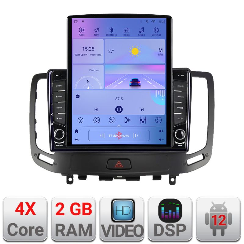 Navigatie Infiniti G35 G37 2006-2013 Android radio gps internet quad core 2+32 ecran vertical 9.7