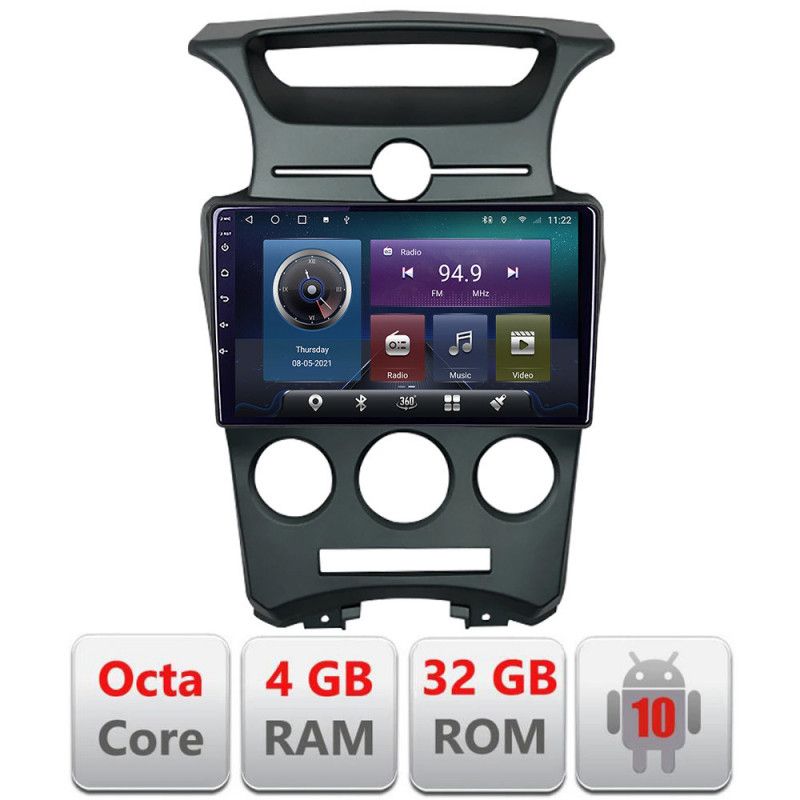 Navigatie Kia Carens 2006-2012 clima automata Android radio gps internet Octa core 4+32 KIT-carens-2006+EDT-E409