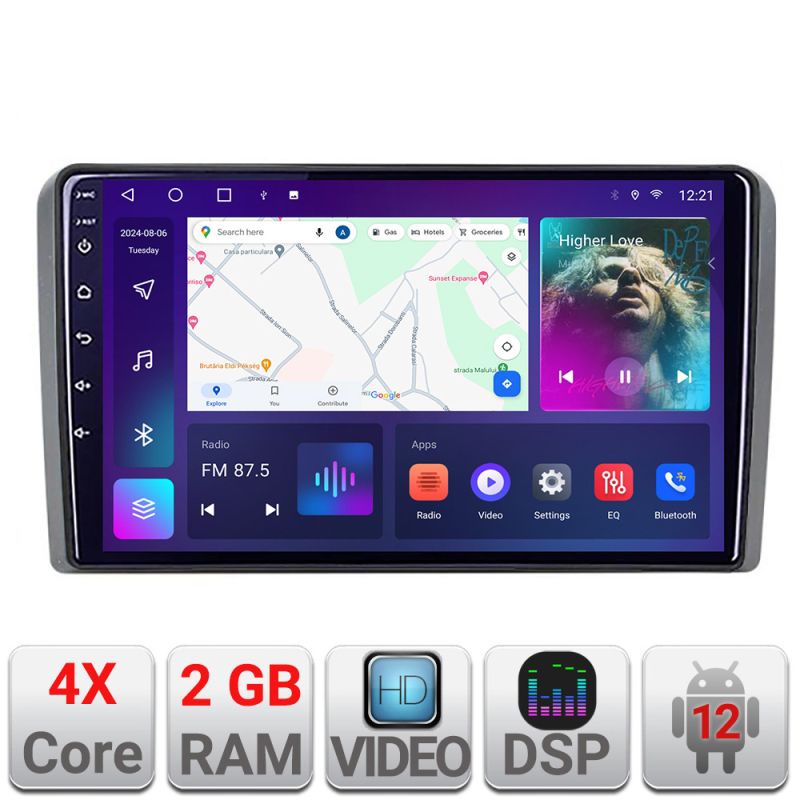 Navigatie Audi A3 8P Quad Core A-049 2+32 GB Android Waze USB Navigatie Internet Youtube Radio