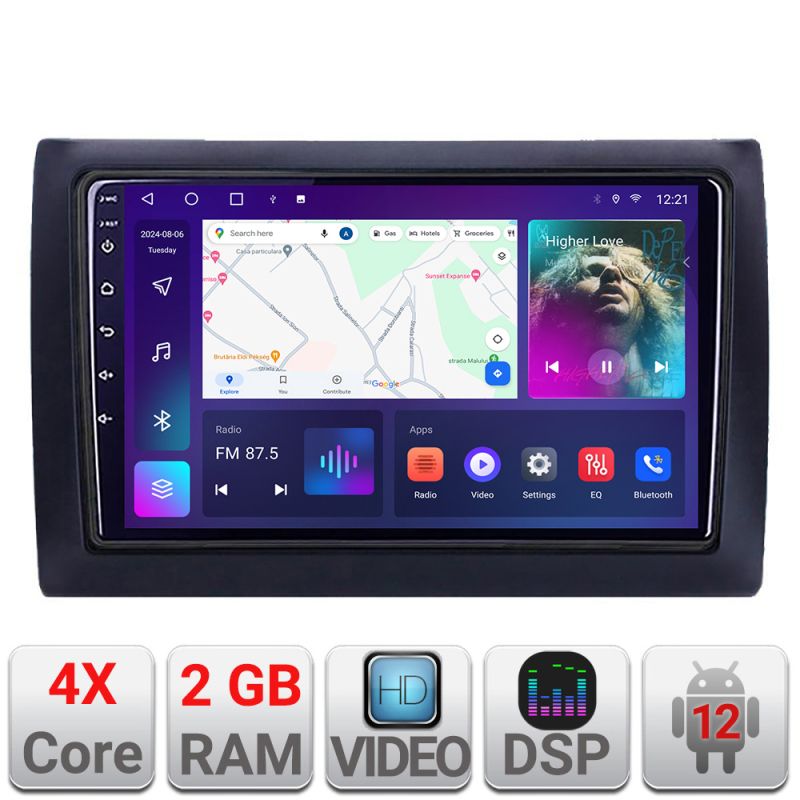 Navigatie Fiat Stilo A-STILO 2+32 GB Android Waze USB Navigatie Internet Youtube Radio