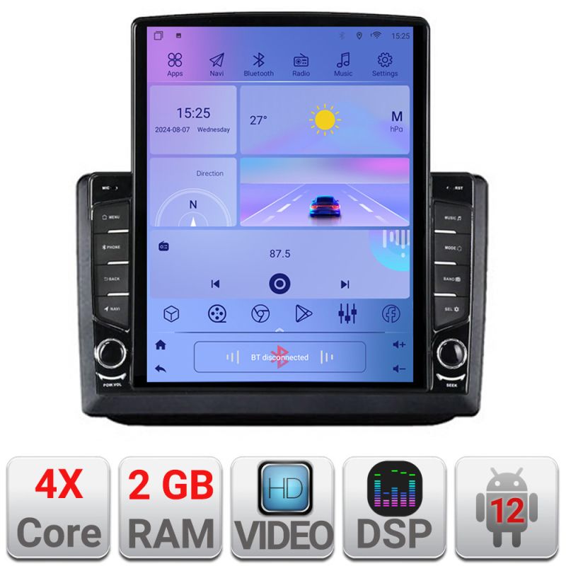 Navigatie Skoda Fabia 2 2009-2014 Android radio gps internet quad core 2+32 ecran vertical 9.7