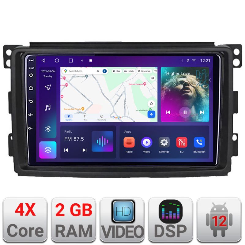 Navigatie Smart 2005-2010 A-SMART05 2+32 GB Android Waze USB Navigatie Internet Youtube Radio