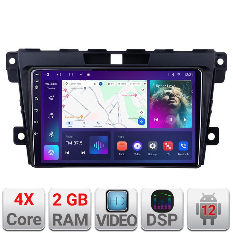 Navigatie Mazda CX-7 2009 A-097 2+32 GB Android Waze USB Navigatie Internet Youtube Radio