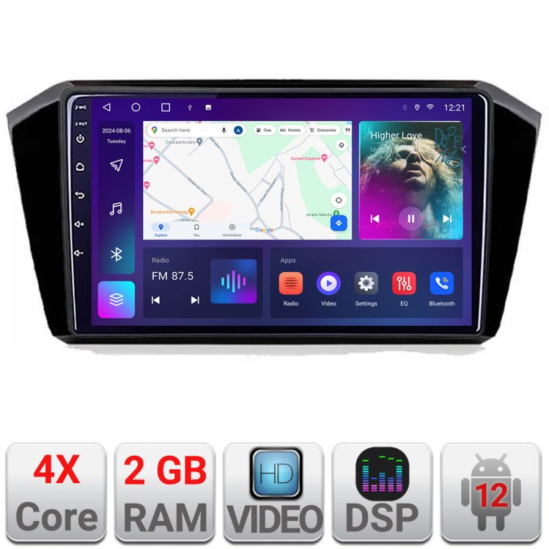 Navigatie VW Passat 2015- A-518 2+32 GB Android Waze USB Navigatie Internet Youtube Radio