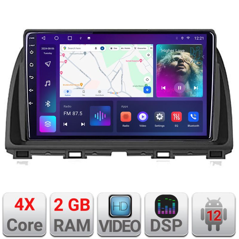 Navigatie Mazda CX-5 2012-2016 A-212 Quad Core cu Android Internet Bluetooth Radio GPS WIFI 2+32GB