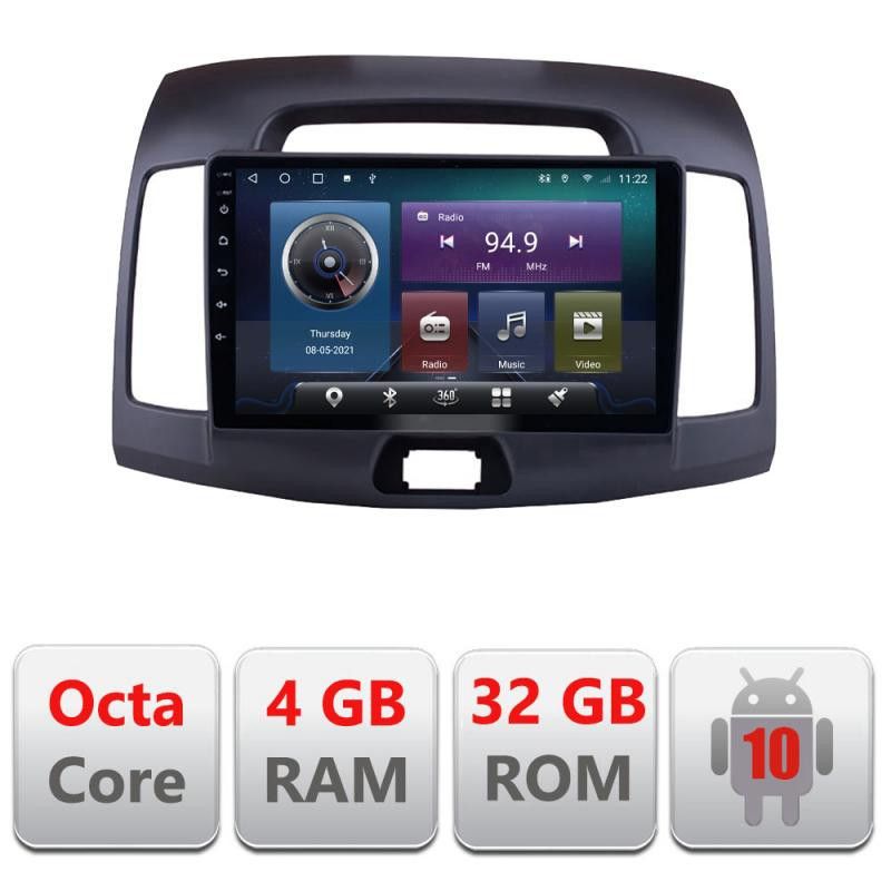 Navigatie HHyundai Elantra 2007-2011 C-2009 Octa Core cu Android Radio Bluetooth Internet GPS WIFI 4+32GB