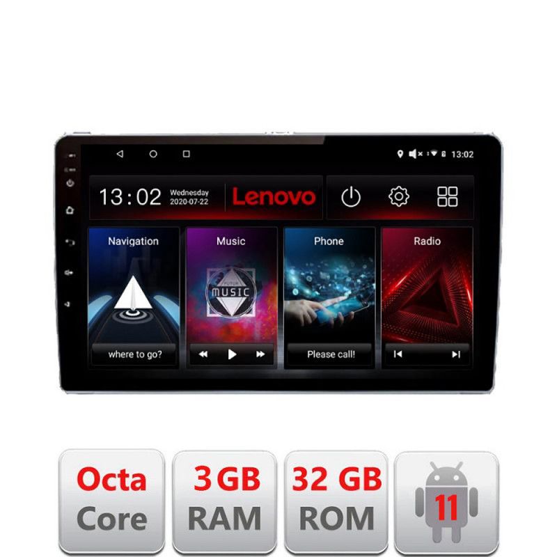 Navigatie Peugeot 307 D-307 Octa Core cu Android Radio Bluetooth Internet GPS WIFI DSP 3+32 GB 4G KIT-307+EDT-E LENOVO LITE