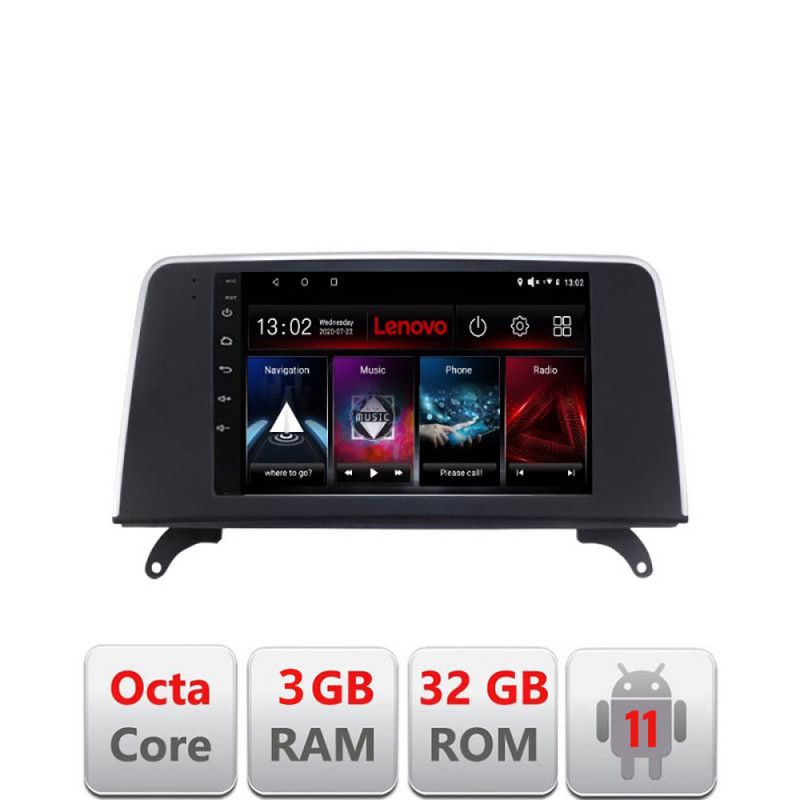 Navigatie BMW X5 X6 2009-2014 CIC Octa Core cu Android Radio Bluetooth Internet GPS WIFI DSP 3+32 GB 4G KIT-x5- LENOVO LITE