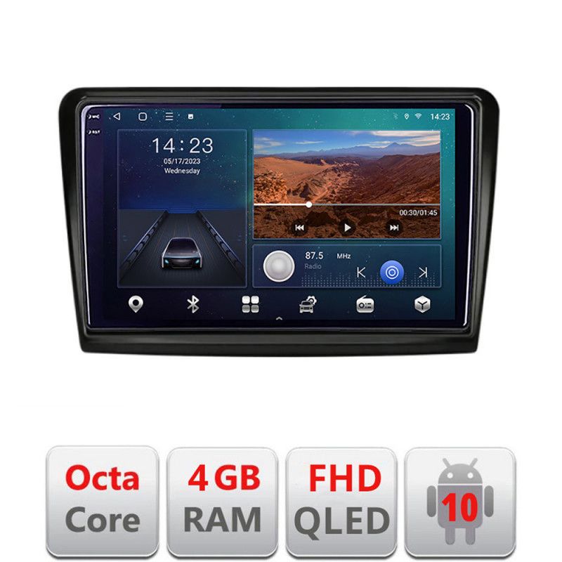 Navigatie skoda superb 2 b-superb2 android ecran qled octa core 4+64 carplay android auto kit-superb2+edt-e310v3
