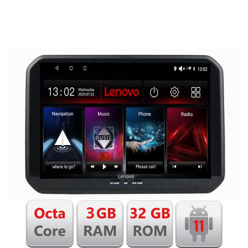 Navigatie Suzuki Ignis 2016- D-IGNIS16 Octa Core cu Android Radio Bluetooth Internet GPS WIFI DSP 3+32 GB 4G KI LENOVO LITE