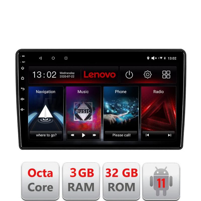 Navigatie Citroen Berlingo 2008-2018 D-berlingo Octa Core cu Android Radio Bluetooth Internet GPS WIFI DSP 3+32 LENOVO LITE