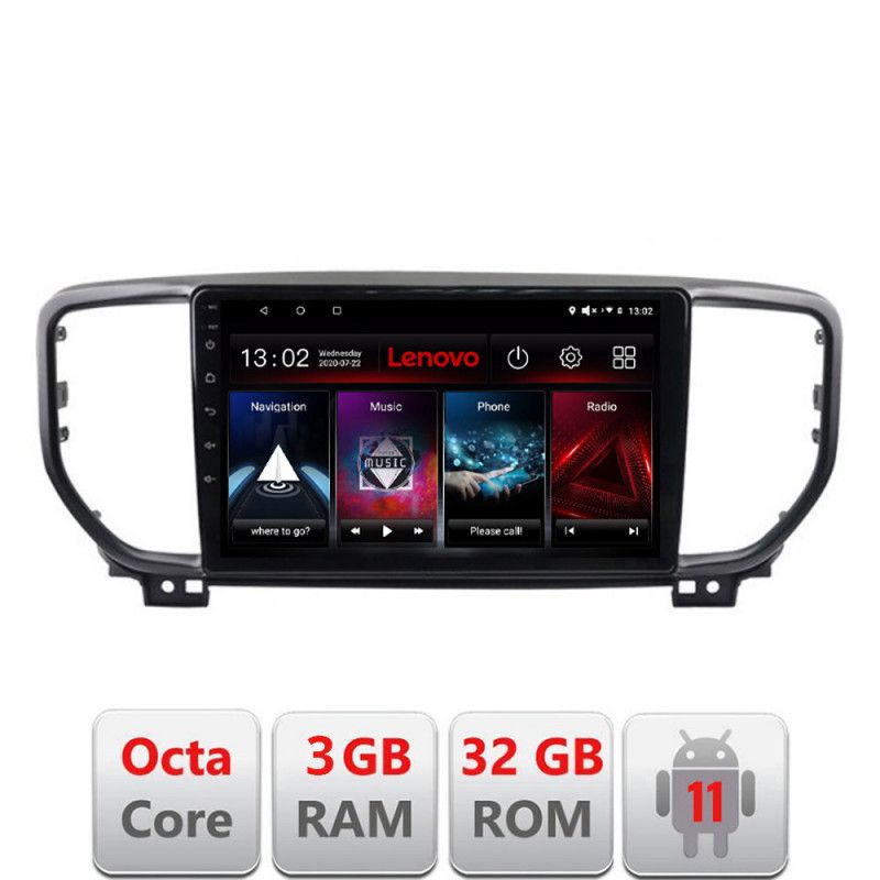 Navigatie Kia Sportage facelift 2019- Octa Core cu Android Radio Bluetooth Internet GPS WIFI DSP 3+32GB LENOVO LITE
