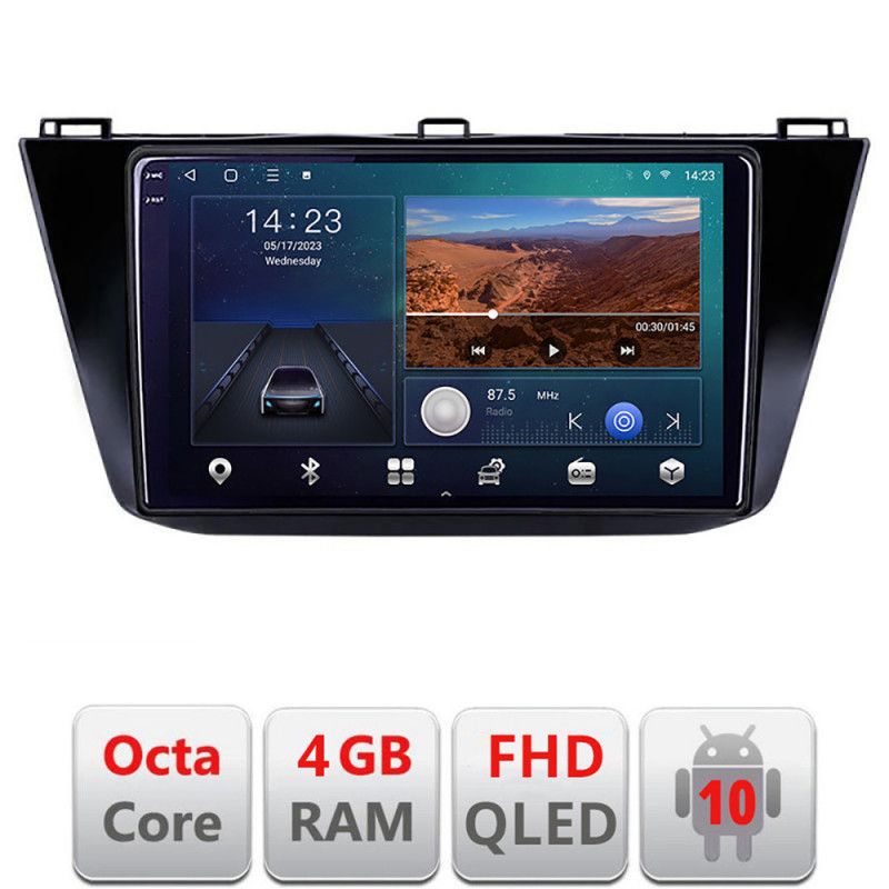 Navigatie vw tiguan 2016- b-5883 android ecran qled octa core 4+64 carplay android auto kit-5883+edt-e310v3