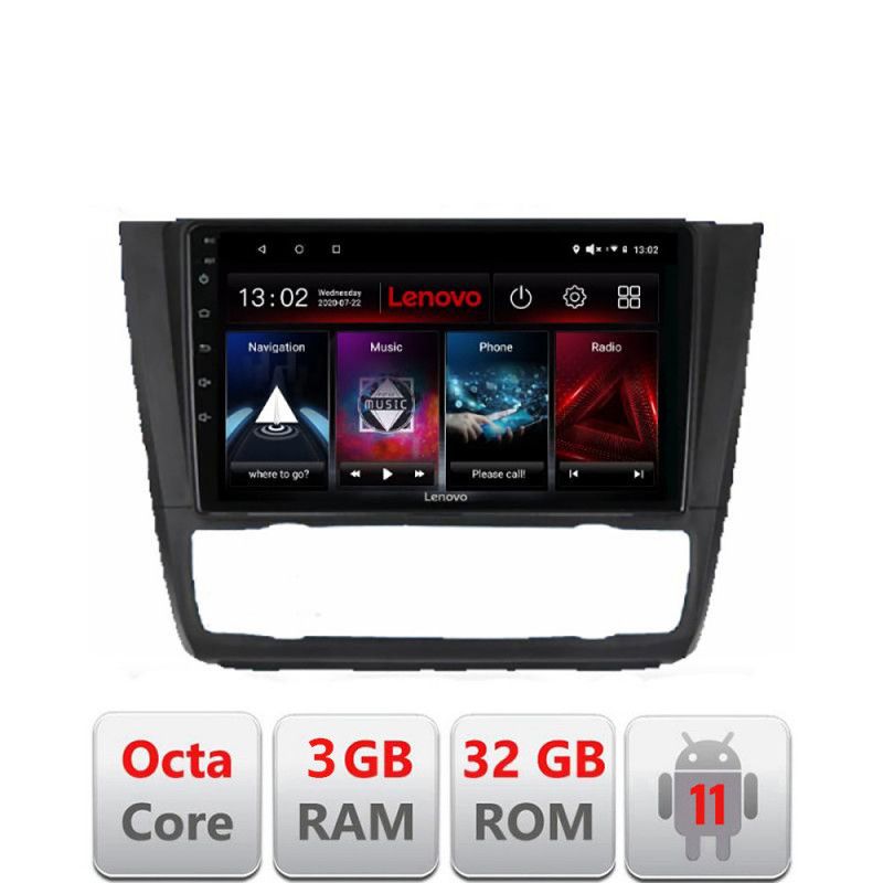 Navigatie BMW Seria 1 E87 D-bmw117 Octa Core cu Android Radio Bluetooth Internet GPS WIFI DSP 3+32 GB 4G KIT-BM LENOVO LITE