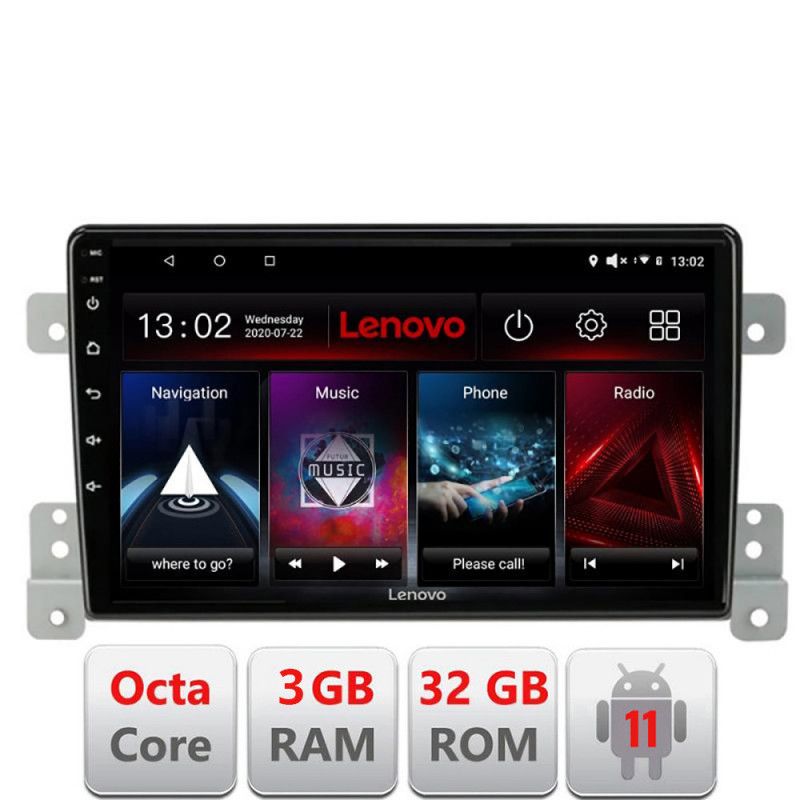 Navigatie Suzuki Grand Vitara Old D-053 Octa Core cu Android Radio Bluetooth Internet GPS WIFI DSP 3+32 GB 4G K LENOVO LITE