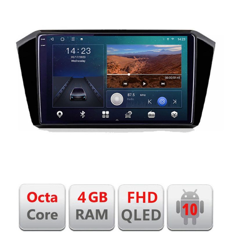 Navigatie vw passat 2015- b-518 android ecran qled octa core 4+64 carplay android auto kit-518+edt-e310v3