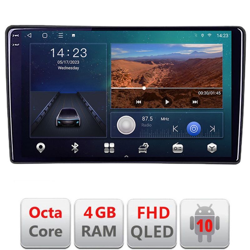 Navigatie nissan x-trail 2004-2007 android ecran qled octa core 4+64 carplay android auto kit-x-trail-old+edt-e310v3