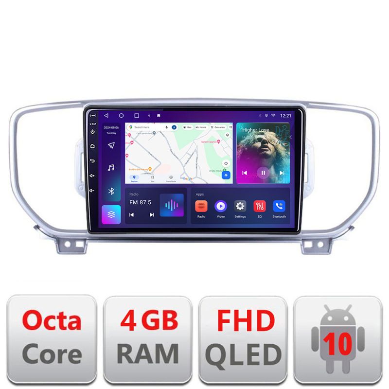 Navigatie Kia Sportage 2016-2018 B-567 Android Ecran QLED octa core 4+64 carplay android auto KIT-576+EDT-E309V3