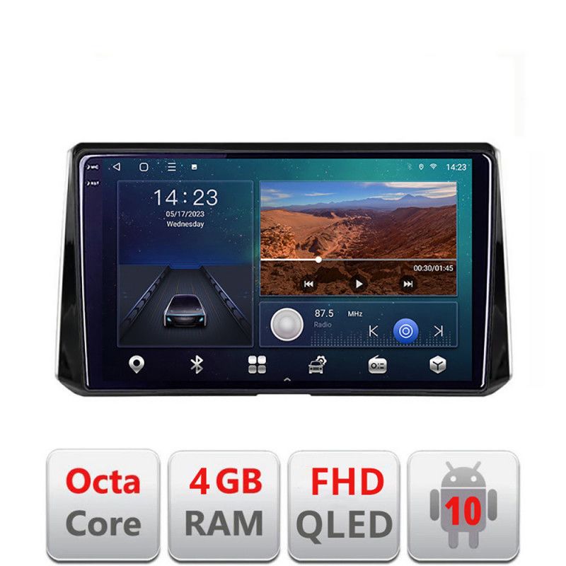 Navigatie toyota corolla/auris 2018- b-388 android ecran qled octa core 4+64 carplay android auto kit-388+edt-e310v3