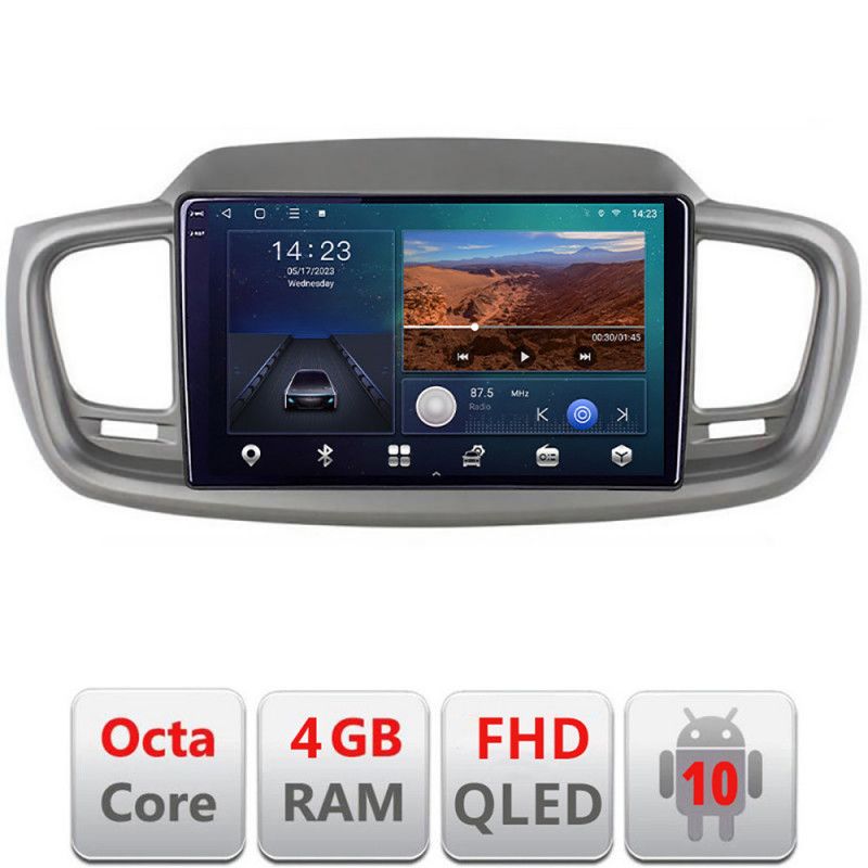 Navigatie kia sorento 2015-2018 b-6528 android ecran qled octa core 4+64 carplay android auto kit-6528+edt-e310v3