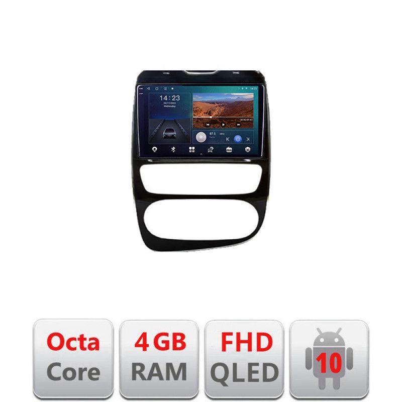 Navigatie renault clio 4 v2 b-468 android ecran qled octa core 4+64 carplay android auto kit-468+edt-e310v3