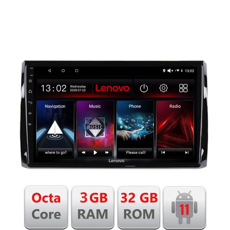 Navigatie Skoda Kodiaq D-KODIAQ Octa Core cu Android Radio Bluetooth Internet GPS WIFI DSP 3+32 GB 4G KIT-KODIA LENOVO LITE