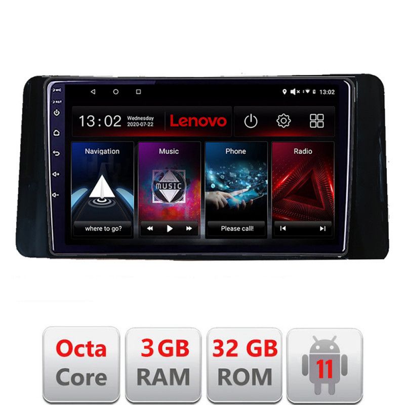 Navigatie Skoda Kamiq 2019- Android radio gps internet Octa Core 3+32 Kit-kamiq+EDT-E510-lite LENOVO LITE