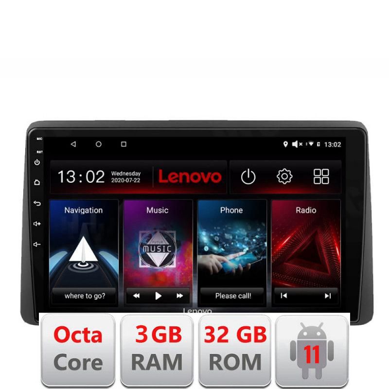 Navigatie Opel Movano Renault Master 2020- Octa Core cu Android Radio Bluetooth Internet GPS WIFI DSP 3+32 GB LENOVO LITE