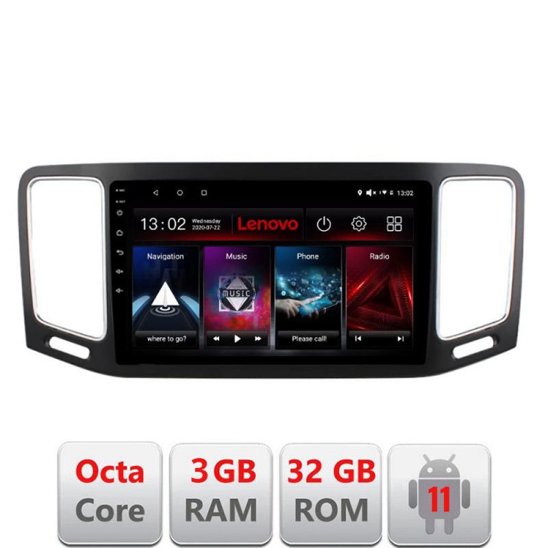 Navigatie VW Sharan 2011-2020 D-SHARAN Octa Core cu Android Radio Bluetooth Internet GPS WIFI DSP 3+32 GB 4G KI LENOVO LITE