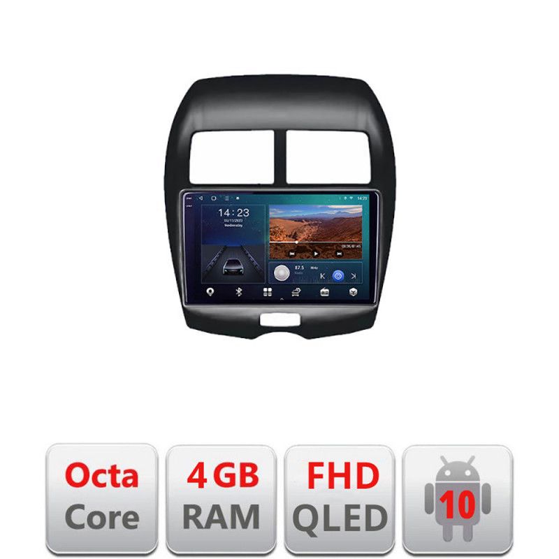 Navigatie mistubishi asx b-026 android ecran qled octa core 4+64 carplay android auto kit-026+edt-e310v3