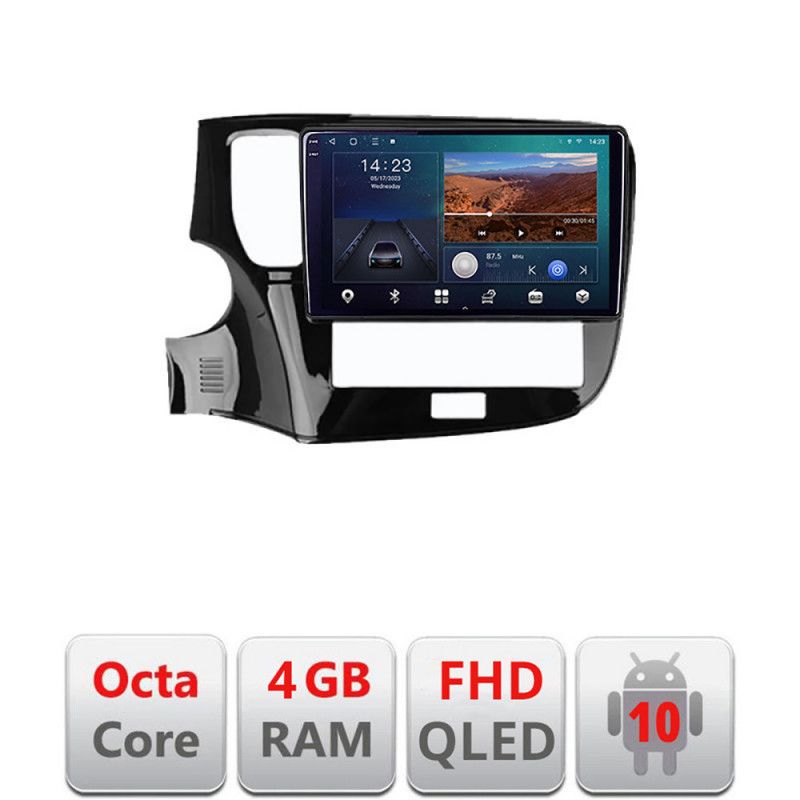 Navigatie mitsubishi oultander 2020- b-1230-20 android ecran qled octa core 4+64 carplay android auto kit-1230-20+edt-e310v3