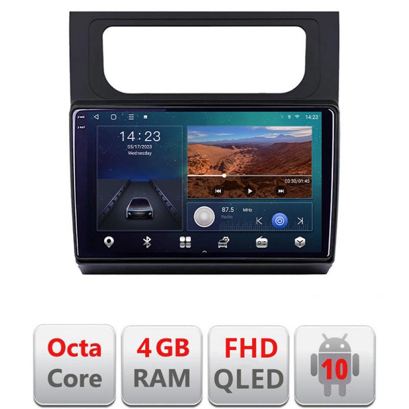 Navigatie vw touran 2010-2016 b-touran3 android ecran qled octa core 4+64 carplay android auto kit-touran3+edt-e310v3
