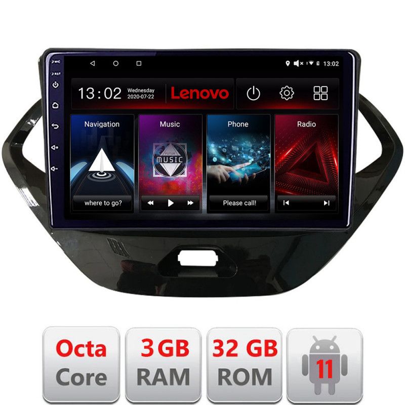 Navigatie Ford KA 2015-2020 Android radio gps internet Octa Core 3+32 KIT-ka+EDT-E509 LENOVO LITE