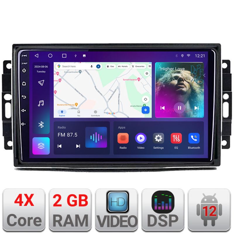 Navigatie Chrysler Jeep A-202 2+32 GB Android Waze USBNavigatie Internet Youtube Radio v3