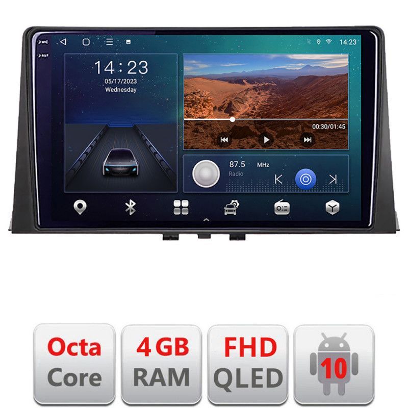 Navigatie citroen berlingo 2019-2021 b-berlingo18 android ecran qled octa core 4+64 carplay android auto kit-berlingo18+edt-e310v3 v2