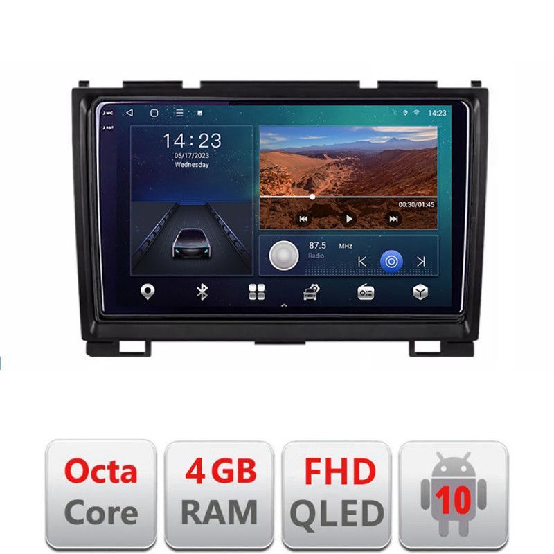 Navigatie hummer h2 intre anii 2008-2009 android ecran qled octa core 4+64 carplay android auto kit-h2+edt-e310v3 v3