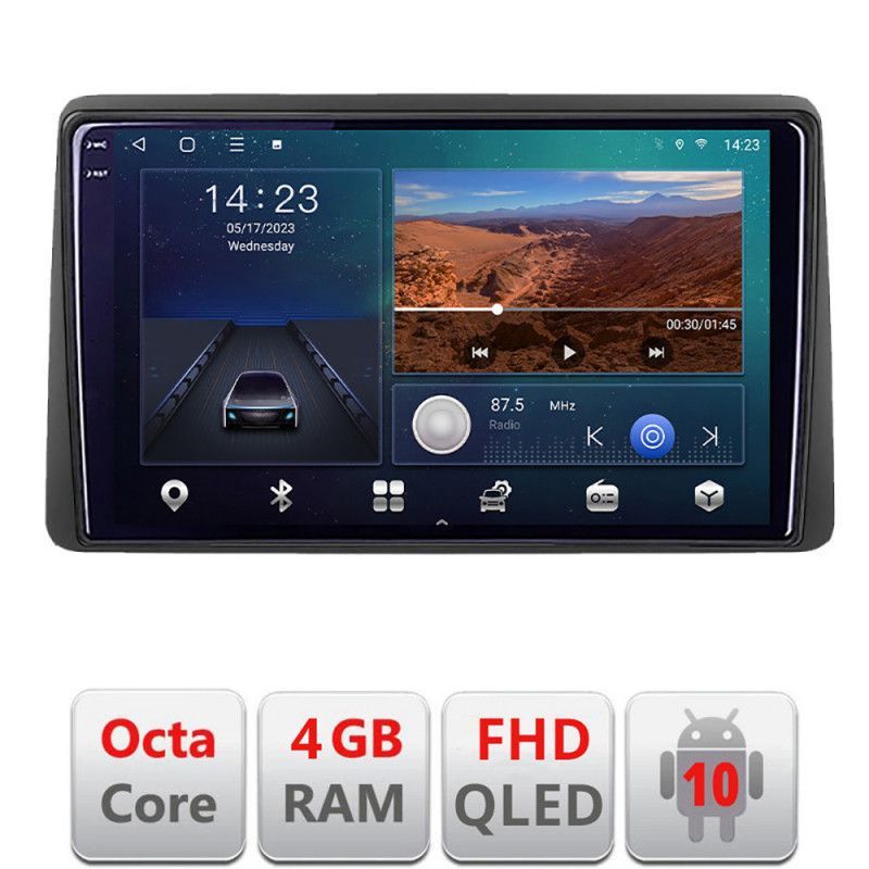 Navigatie opel movano renault master 2020- android ecran qled octa core 4+64 carplay android auto kit-master+edt-e310v3 v2