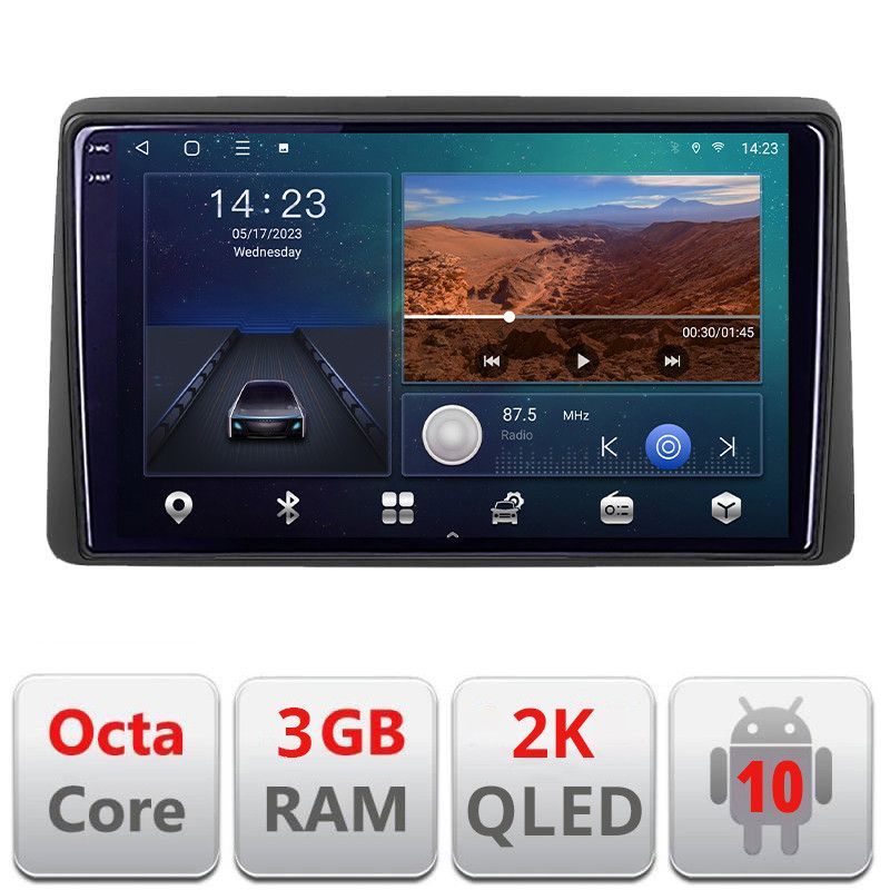 Navigatie Opel Movano Renault Master 2020- Android Ecran 2K QLED octa core 3+32 carplay android auto kit-master+EDT-E310V3-2K v2