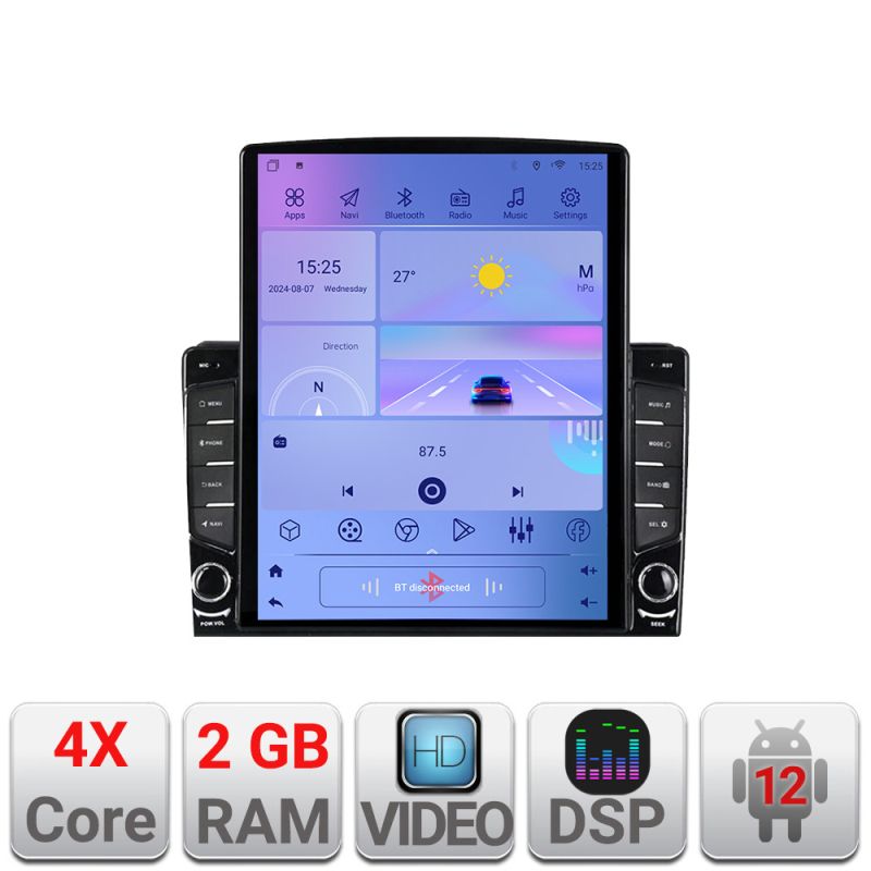 Navigatie Toyota Android radio gps internet quad core 2+32 ecran vertical 9.7