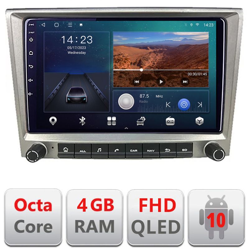 Navigatie Porsche 911 997 Boxter Cayman Android radio gps internet quad core 4+32 carplay android auto