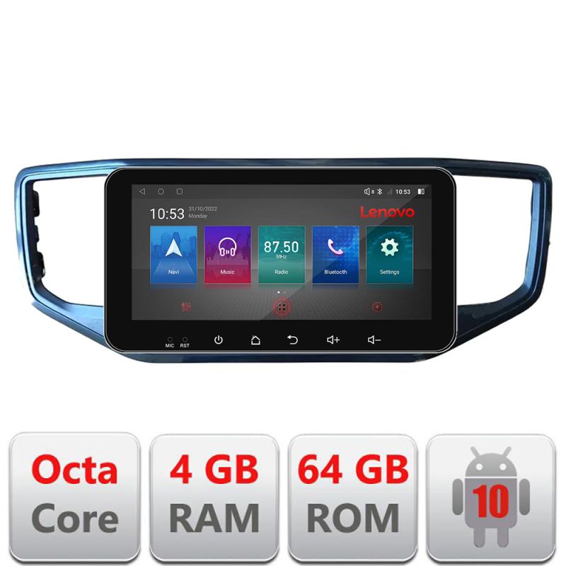 Navigatie dedicata Lenovo VW Amarok Android radio gps internet Octa Core 4+64 LTE ecran de 10.33' wide KIT-amarok+EDT-E511-pro