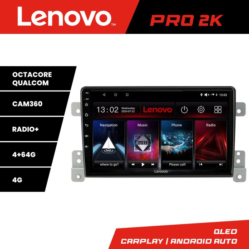 Navigatie Suzuki Grand Vitara Old Quad Core Lenovo Kit-053 8 core QLED 2K 4+64 360 Android Waze USB Navigatie Internet Youtube Radio