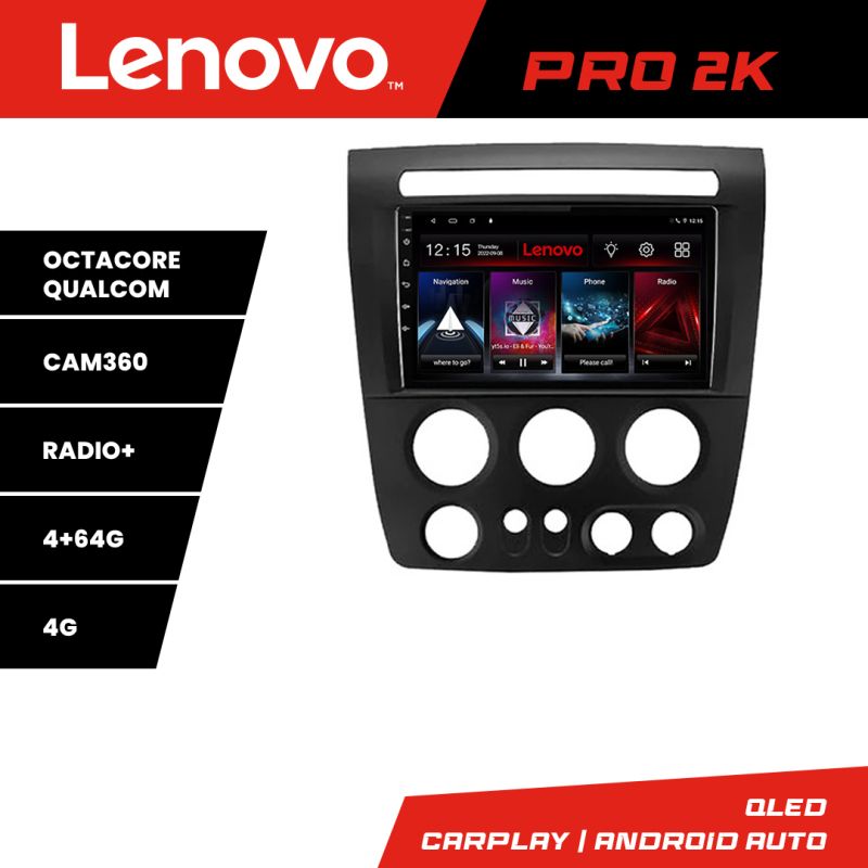 Navigatie Hummer H3 8 core QLED 2K 4+64 360 Android Waze USB Navigatie Internet Youtube Radio Lenovo
